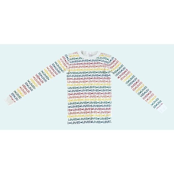 HANNA ANDERSON Kids GIrls Long Sleeve Thermal LOVED Top Shirt Size 12 - Picture 3 of 7